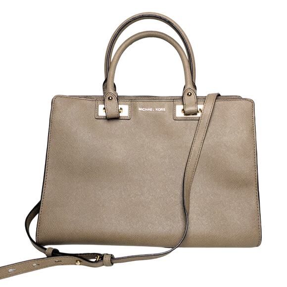 Pre-owned Michael Kors Quinn Large Saffiano Leather Satchel - Picture 2 of 5